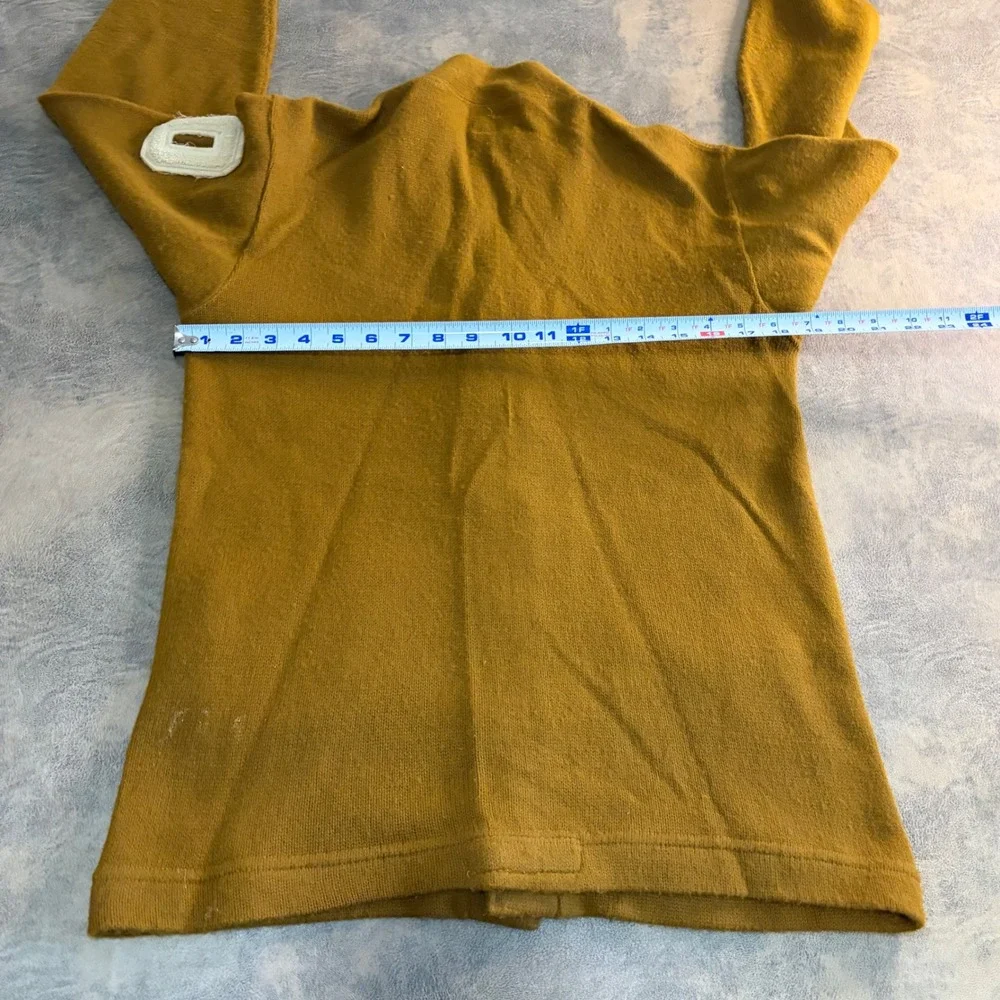 Sand-Knit Varsity Cardigan Sweater Mens 38 (M) Mustard Yellow True‎ Vintage